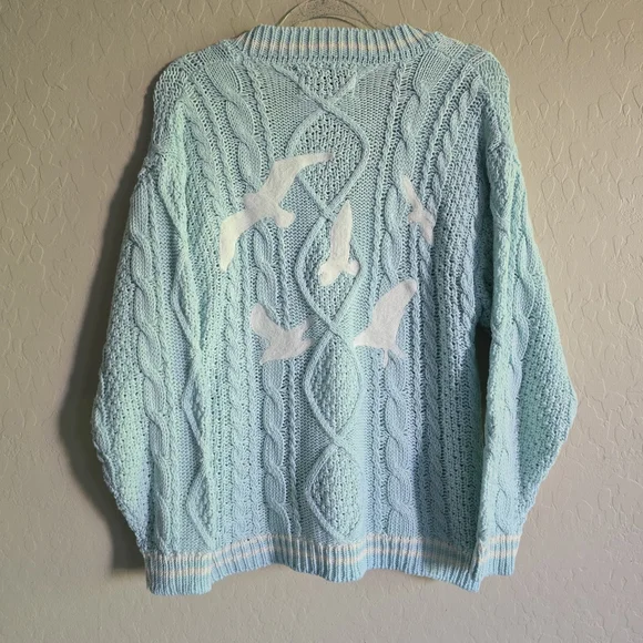 Taylor Swift Inspired 1989 Light blue Knit Cardigan Size Medium - Picture 4 of 9
